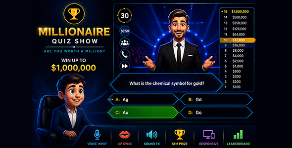 Millionaire Quiz Put Game – HTML5 Game