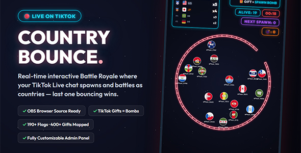 Nation Bounce | TikTok Dwell Chat Fight Royale Game (Python Script)