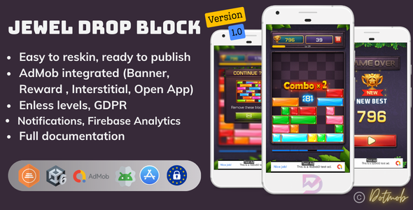 Dotmob | Jewel Topple Block Puzzle – Cohesion Complete Venture