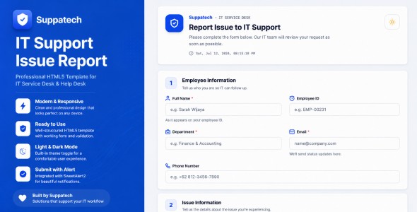 Suppatech | IT Toughen Sigh File Agree with HTML Template