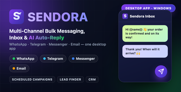 Sendora | AI Omnichannel Marketing and CRM Desktop App
