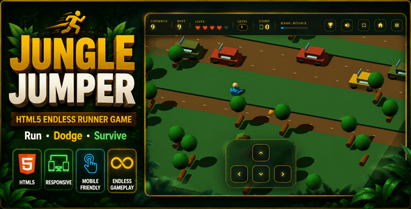 Jungle Jumper | HTML5 Never-ending Lane Crosser Game