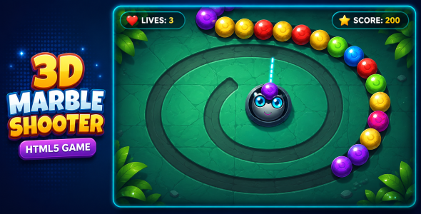 3D Marble Shooter | HTML5 Match-3 Arcade Recreation
