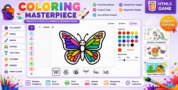 Coloring Masterpiece | Adolescents Coloring Book HTML5 Game