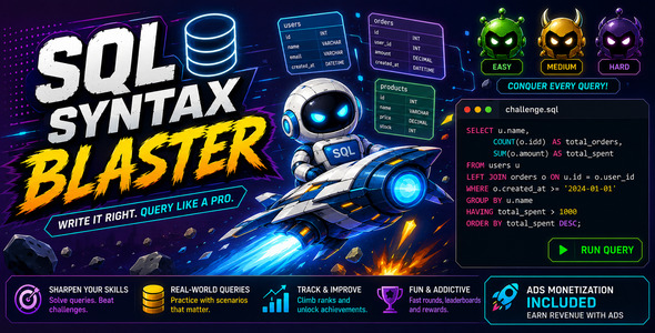 SQL Syntax Blaster | Html5 Coding Recreation