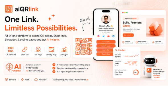 aiQRlink – QR Code, Touchdown Online page & Bio internet page Builder SaaS