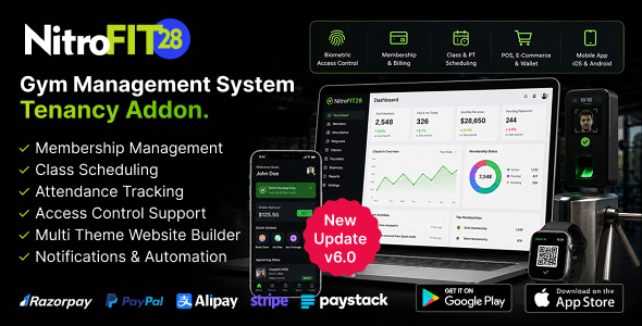NitroFIT28 | Fitness & Gym Administration System Multi-Tenancy Addon
