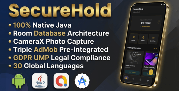 SecureHold | Offline Asset Vault – Android App Template