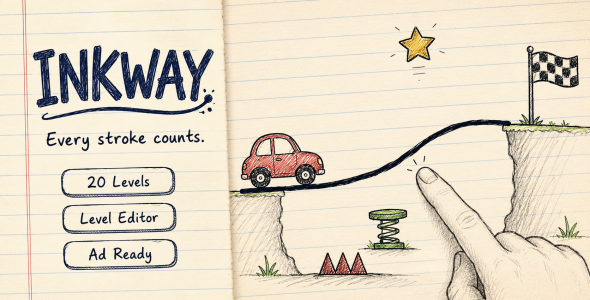 Inkway – Hand-Drawn Physics Line Drawing HTML5 Sport