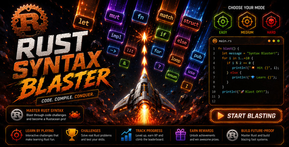 Rust Syntax Blaster | Html5 Coding Recreation