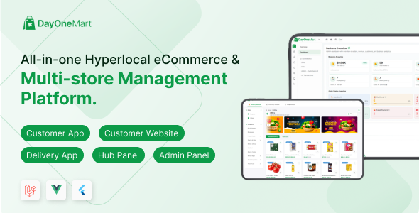 OneMart | Hyperlocal E-commerce Resolution With Mobile App and Admin Panel