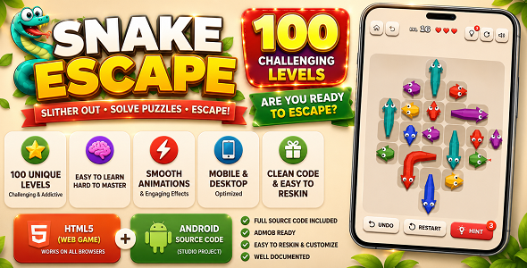 Snake Accept away | HTML5 Game with Android Blueprint Challenge