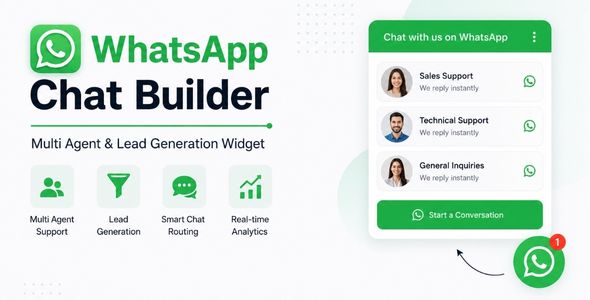 WhatsApp Chat Builder – Multi Agent & Lead Generation Widget
