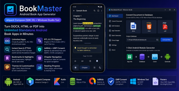 BookMaster – Android E book App Generator
