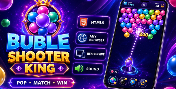 Bubble Shooter King – Never-ending HTML5 Bubble Shooter Game