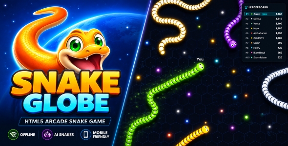 Snake Globe | HTML5 Offline Snake Arena Sport