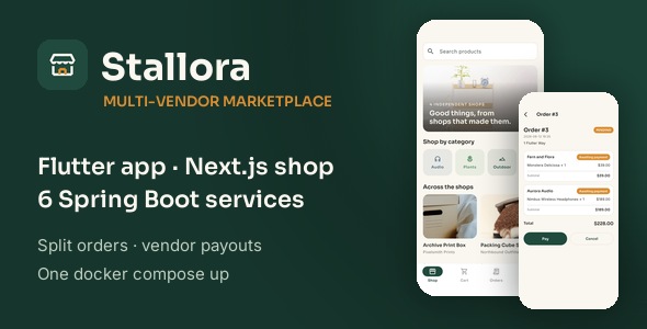 Stallora | Flutter Multi-Vendor E-Commerce Platform with Spring Boot Microservices