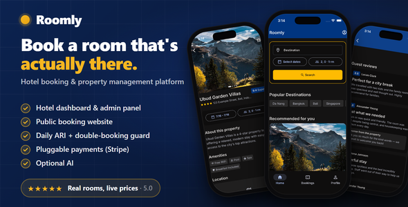 Roomly | Lodge Booking Market — Flutter App and Internet Admin Panel