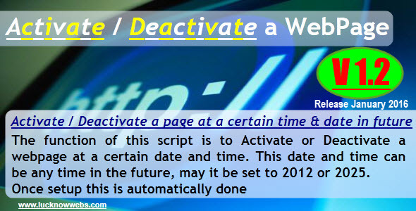 Spark off/Deactivate a Webpage