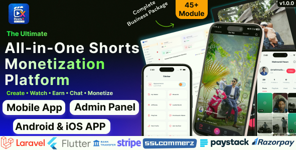 ReelsX | Last Shorts Video Sharing & Monetization Platform Fat Utility