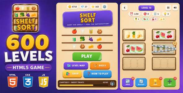 Shelf Style | 600 Ranges HTML5 Goods Style Puzzle Sport