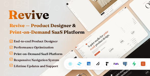 Revive — Product Designer & Print-on-Quiz SaaS Platform JS Script