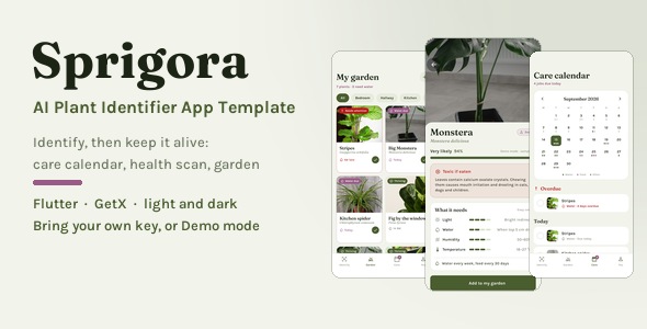Sprigora | Flutter AI Plant Identifier App Template