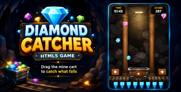 Diamond Catcher | HTML5 Canvas Sport