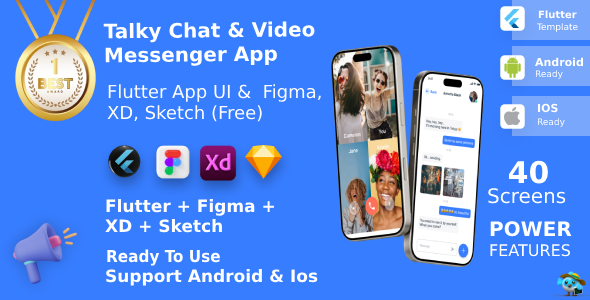 Talky | Popular Chat, Community and Name UI Equipment for Flutter