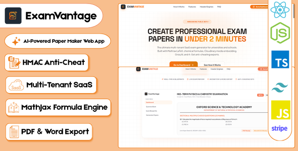 ExamVantage | AI-Powered Examination Generator | React & Node.js Web App