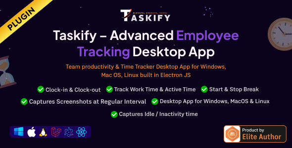 Employee Monitoring – Work, Packed with life, Lazy, Ruin Time & Screenshots – Desktop App Plugin for Taskify