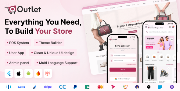 Outlet | Multi-Vendor eCommerce CMS With Cellular App, Web location, Vendor and Admin Panel