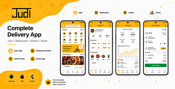 Judi | Multi-Restaurant Meals Transport System With Flutter and PHP