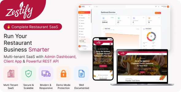 Zestify – Restaurant SaaS – Subsequent.js Script