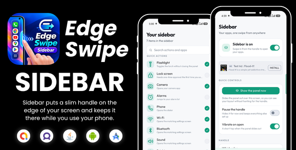 EdgeSwipe | Edge Swipe Sidebar – Android App with Ads