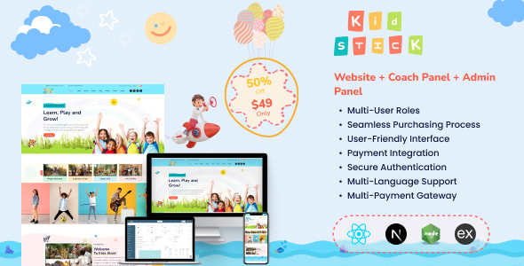 Kidstick – All-in-One Younger folks Match, Membership & Instruct Administration Platform (MERN)