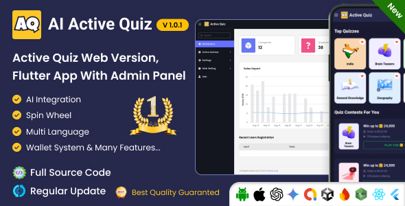 AI Tantalizing Quiz – Minutiae Quiz | Quiz Game – Internet Model – Flutter Paunchy App + Admin Panel (SaaS)