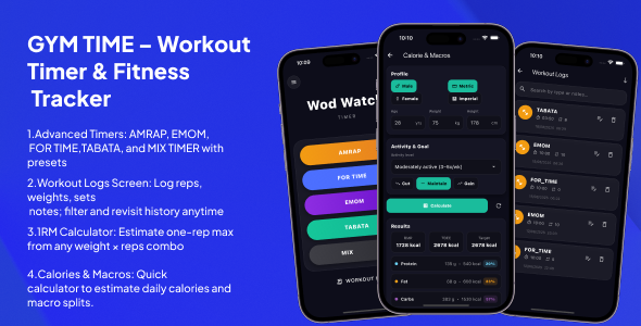 GYM Time – Flutter Contemporary Timer Software