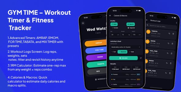 GYM Time – Flutter Contemporary Timer Software