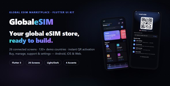 Global eSIM | Flutter UI Equipment Marketplace and Traipse Recordsdata App