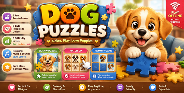 PawPuzzle | Dog Puzzle Video games for Android App with Commercials