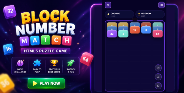 Merge Block | Number Match Puzzle | HTML5 Sport