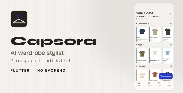 Capsora | Flutter AI Dresser Stylist App Template