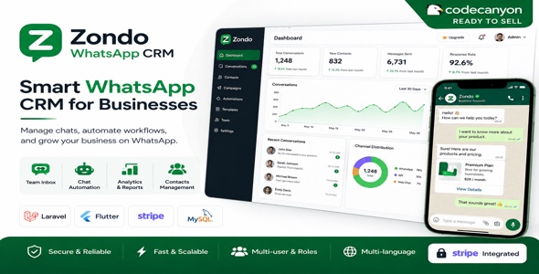 Zendo – Multi-Tenant WhatsApp CRM With AI Chatbot Laravel and Flutter