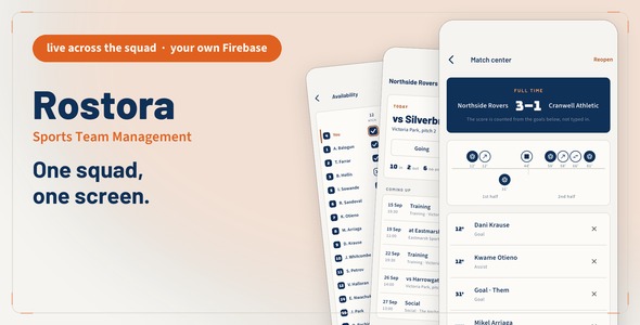 Rostora | Flutter Sports Crew Administration App with Firebase