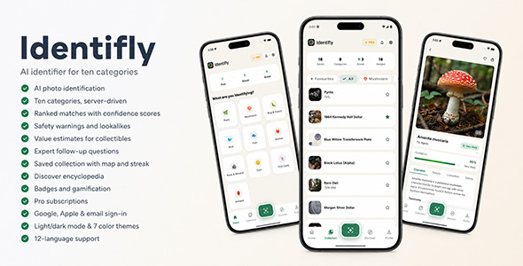 Identifly | Flutter App AI Multi Class Identifier With Laravel Admin Panel