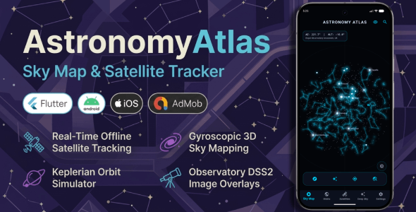AstronomyAtlas | Sky Scheme and Satellite Tracker – Flutter App Template