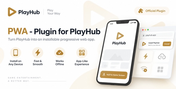 PWA – Plugin For PlayHub Video CMS