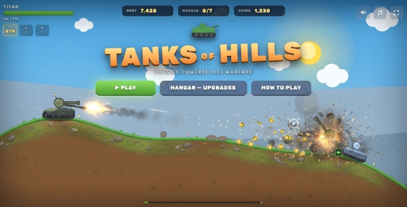 Tanks of Hills | Arcade Tank HTML5 Sport