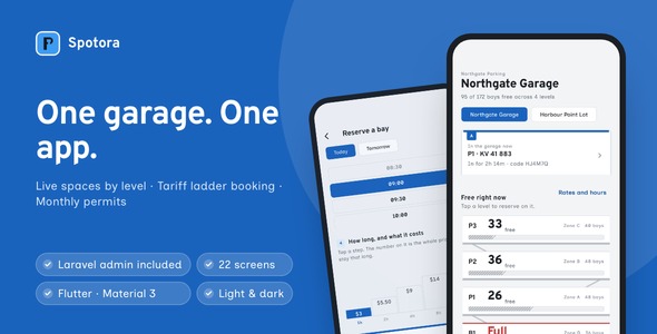 Spotora | Flutter Parking Reserving App with Laravel Admin